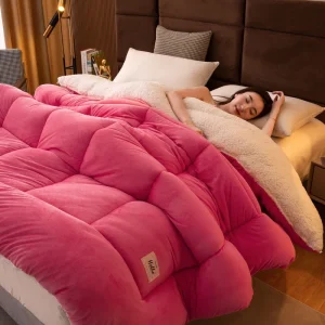 Trapunta trapuntata spessa invernale Calda imitazione lana di agnello Trapunta Coperta in velluto a doppia faccia Trapunte morbide extra large 200x230 1
