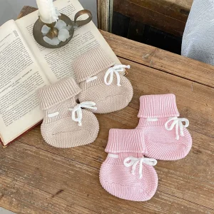‌ Calzini in maglia per neonato autunno 2025 in cotone per 0-12 mesi Calzini carini morbidi e traspiranti per neonati unisex 1