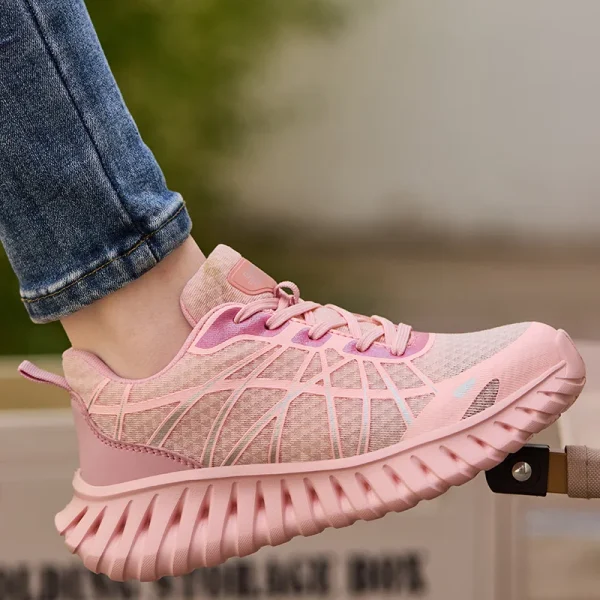 Scarpe antinfortunistiche da lavoro da donna rosa Scarpe da ginnastica da lavoro anti-sfondamento Anti-perforazione Scarpe con punta in acciaio Scarpe protettive leggere e confortevoli Novità 3