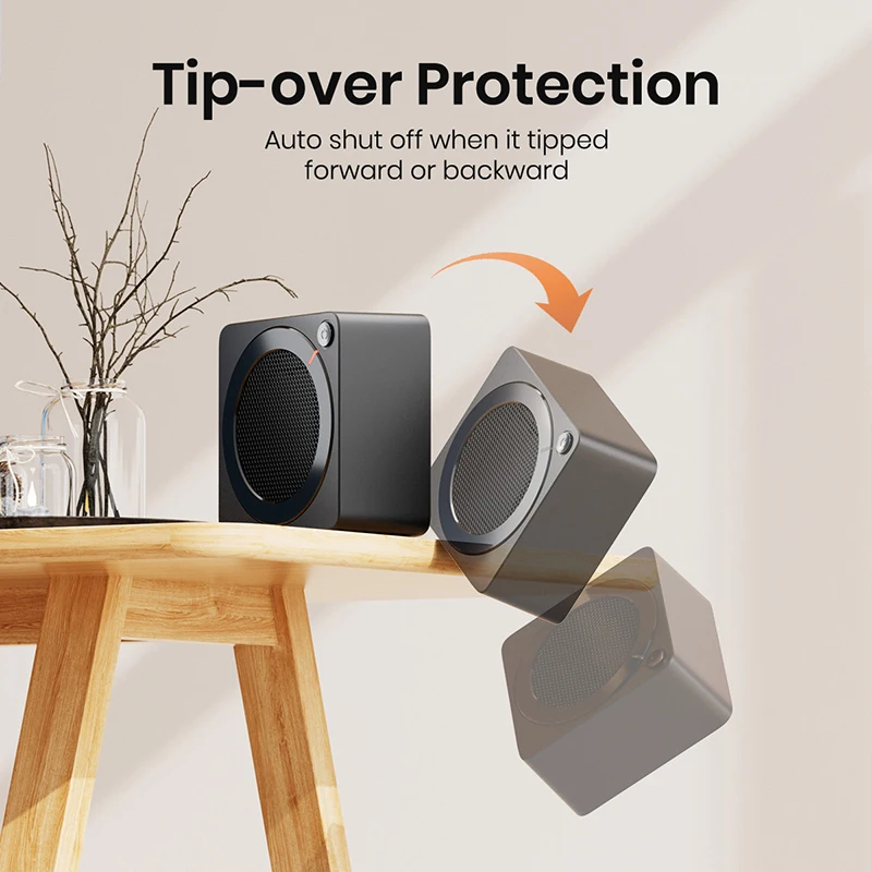 GAIATOP Riscaldatore, Riscaldatori spaziali ad alta efficienza energetica da 500 W per uso interno, Riscaldatore elettrico da scrivania a riscaldamento rapido in ceramica PTC, Overhea 3