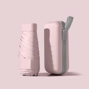 Mini Ombrello tascabile compatto per donna Leggero 5 Protezione solare pieghevole Sole e pioggia Borsa per carte piccola Ombrelli Paraguas Mujer 1