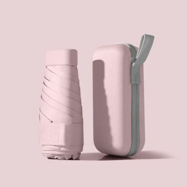 Mini Ombrello tascabile compatto per donna Leggero 5 Protezione solare pieghevole Sole e pioggia Borsa per carte piccola Ombrelli Paraguas Mujer 1