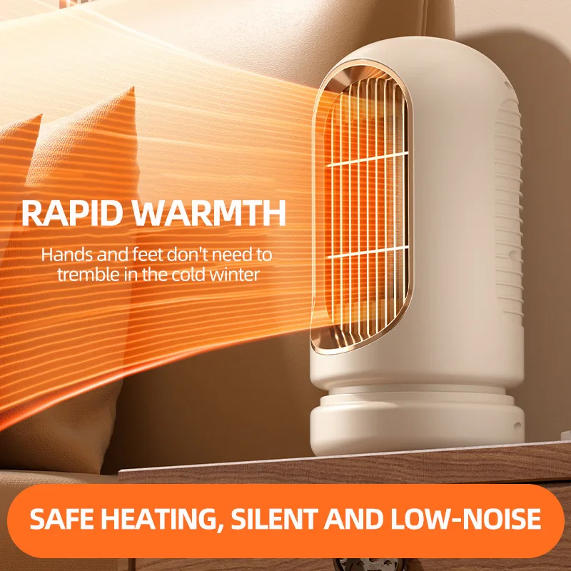 Nuovo mini riscaldatore da tavolo con riscaldamento PTC e protezione da surriscaldamento a temperatura costante di lunga durata 4