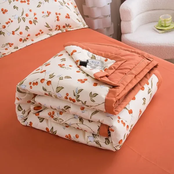 Trapunta estiva Coperta imbottita sottile Stampa carina Trapunta quattro stagioni Biancheria da letto Piumino Coperta Letto matrimoniale 2