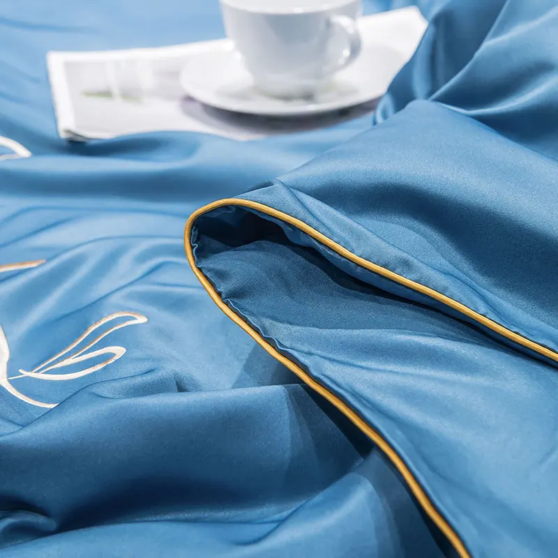 Trapunta estiva fresca Trapunte Queen traspiranti in seta Aria condizionata Coperta fresca Copriletti per federa per letto matrimoniale 5