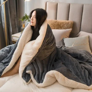 Coperta in lana per tenere al caldo Coperte da letto invernali Copripiumino Queen a doppia faccia Copriletto matrimoniale da campeggio Copriletto sul letto 1