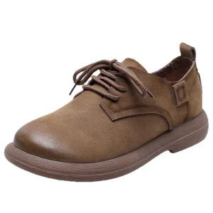 Scarpe firmate da donna Mocassini stringati in vera pelle da donna Sneakers da donna Inverno piatto femminile Offerta Mocassini a piedi nudi genuini 1