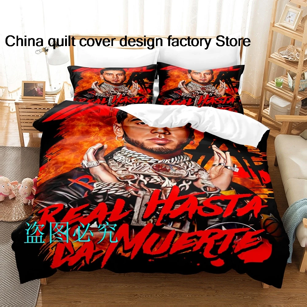 Rapper Anuel AA printed Bedding Sets exquisite bed supplies set duvet cover bed comforter set bedding set luxury birthday gift 4