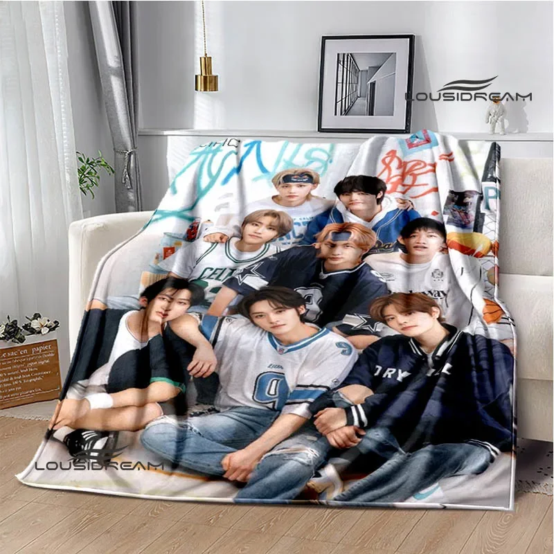 Coperta modello 3D KPOP S-Stray-K-Kids Coperta da picnic Coperte calde in flanella Fodere per letti per la casa Coperte per letti Regalo di compleanno 5
