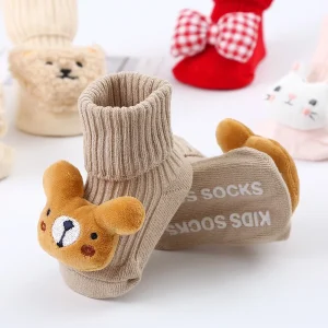 1 paio di calzini per bambini primavera autunno simpatico cartone animato animale ragazzo ragazza calzini antiscivolo scarpe per calzini da pavimento in cotone morbido neonato 1
