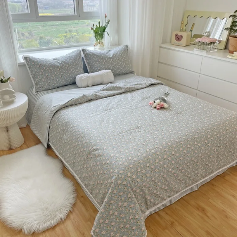 Trapunte in cotone lavabili in lavatrice con puro cotone e brezza fresca di vendita calda, trapunta doppia aria condizionata, biancheria da letto estiva 1