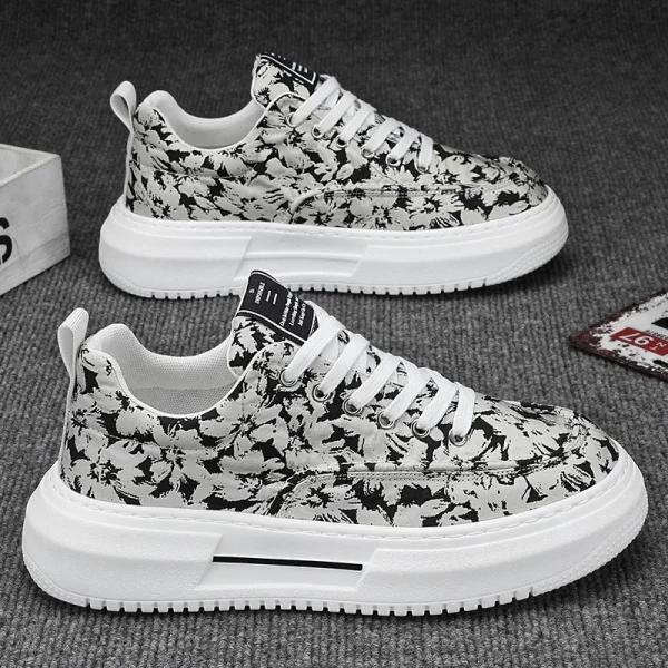 Scarpe con plateau autunnali con suola spessa stampata da uomo Design alla moda scarpe da ginnastica versatili con aumento dell'altezza scarpe Casual per uomo 2025 2