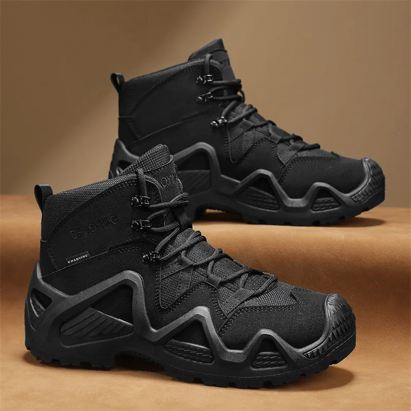 Stivali tattici da uomo Stivali militari da uomo Deserto militare Scarpe antinfortunistiche da lavoro impermeabili Scarpe da arrampicata Scarpe da trekking Stivali da esterno da uomo alla caviglia 2