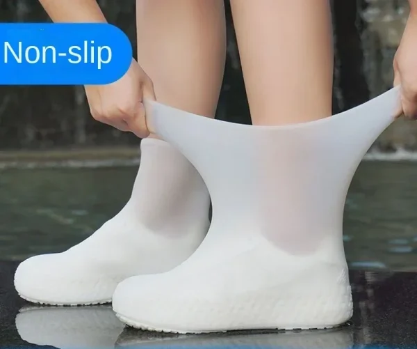 1 paio di copriscarpe impermeabili in silicone, stivali da pioggia in gomma resistente ai labbra, copriscarpe, accessori per giornate di pioggia all'aperto 4