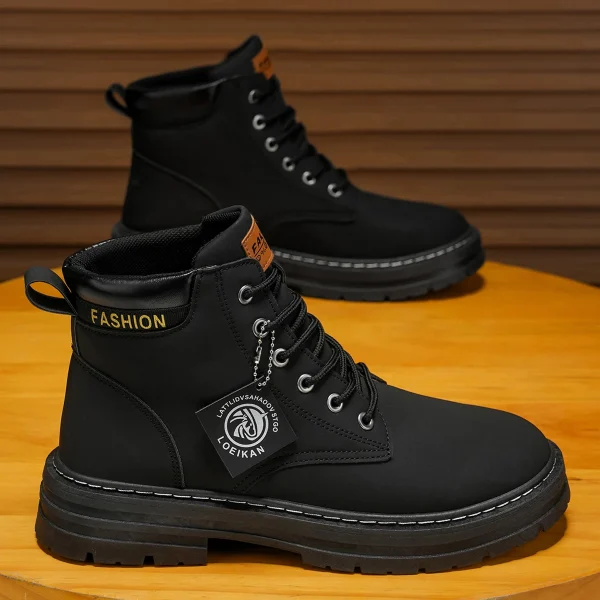 Stivali alti in denim da uomo, scarpe sportive casual, stivali da uomo alla moda e alla moda 3