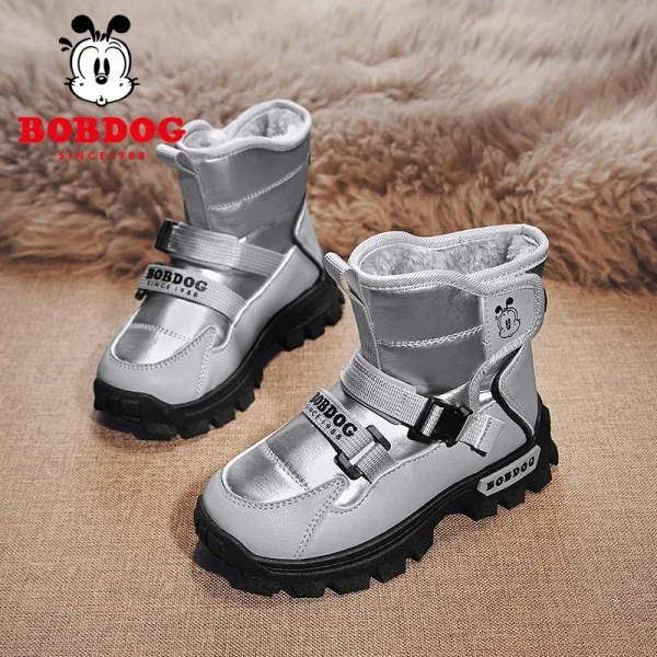 Inverno resistenza al freddo ragazzi ragazze stivali da neve sport all'aria aperta Casual bambini escursionismo velluto addensato stivali di cotone antiscivolo 4