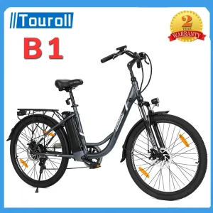 Bici elettrica Touroll B1 25 km/h 250 W 45 Nm Coppia 36 V 15,6 Ah Portata 90 km Biciclette elettriche Shimano Gear a 7 velocità 1