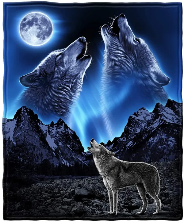 Wolves How ling Moon Super Soft Full Queen Size coperta in pile coperta in pile corallo per camera da letto coperta per pisolino Super Soft Cozy 1