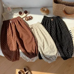 Abbigliamento casual coreano per bambini Primavera Autunno Bambino Retro Allentato Ragazzo Bambini All'aperto Pantaloni Harem Stampati Pantaloni moda per bambini 1