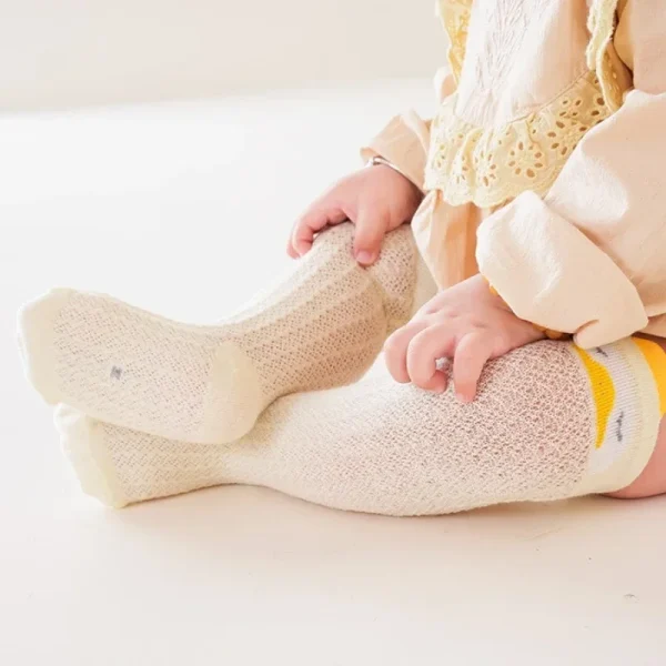 Primavera Estate Bambini Neonate Ragazzo Calzini alti al ginocchio traspiranti Calzini lunghi in rete di cotone Abbigliamento per bambini Calze per cartoni animati per bambini 6