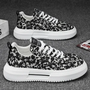 Scarpe con plateau autunnali con suola spessa stampata da uomo Design alla moda scarpe da ginnastica versatili con aumento dell'altezza scarpe Casual per uomo 2025 1