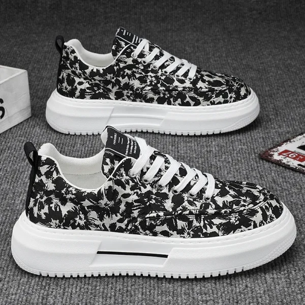 Scarpe con plateau autunnali con suola spessa stampata da uomo Design alla moda scarpe da ginnastica versatili con aumento dell'altezza scarpe Casual per uomo 2025 1
