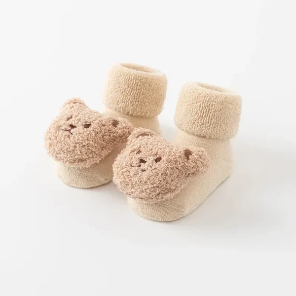 Nuovi calzini per bambini con orso simpatico cartone animato per ragazze dei ragazzi inverno morbido cotone antiscivolo solido neonato calzino per bambini addensare Socken 4