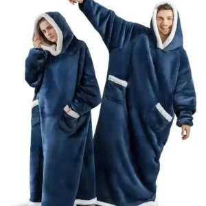 Pigiama coperta in flanella super lunga da 180 cm con maniche Felpe invernali Felpa Donna Uomo Pullover in pile Gigante Oversize Outdoo 1