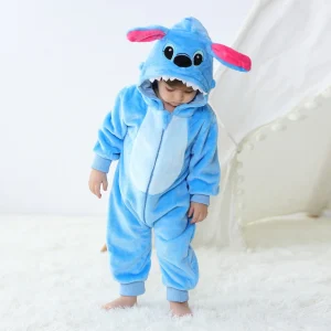 Neonato pagliaccetto infantile vestiti a maniche lunghe Kigurumi carino punto animale cartone animato tuta ragazze ragazzi pigiama costume di Halloween 1