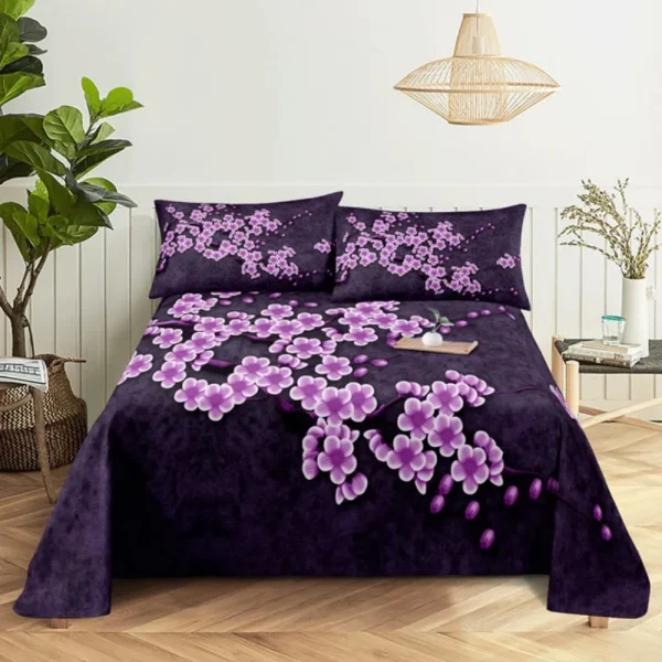 Set biancheria da letto viola Lenzuolo Biancheria da letto Federa Queen King Size Lanvender Butteryfly per camera da letto Morbido Doppio Singolo Doppio 3