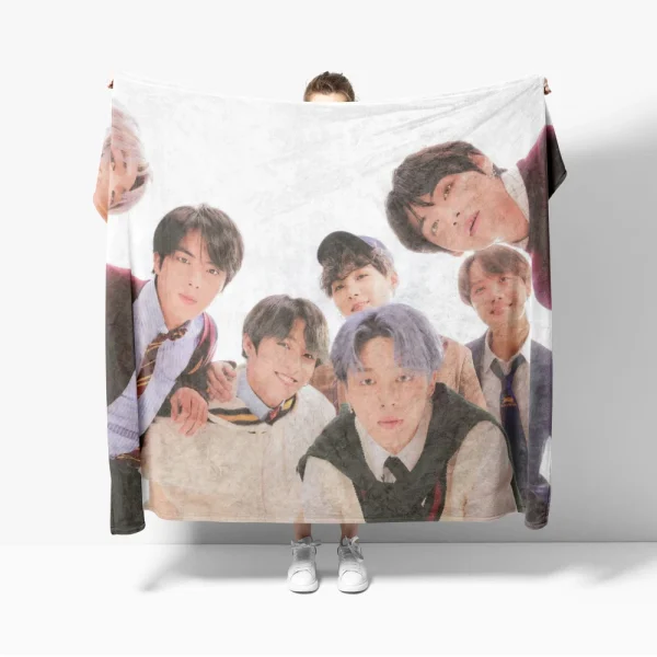 Coperta in flanella Kpop-BTS per la decorazione del divano Coperta per bambini scozzese soffice Coperte e getta di lusso king size per letto Cobija 5