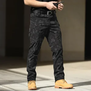 Pantaloni da trekking resistenti all'acqua elasticizzati per esterni primavera-autunno - Pantaloni utili militari tattici mimetici nel deserto resistenti all'usura 1