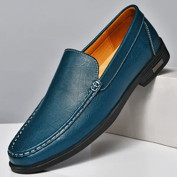 Scarpe da uomo in vera pelle Slip on Office Scarpe formali da uomo Abito da festa di nozze Calzature Breath Driving Mocassini pigri Mocassini 3