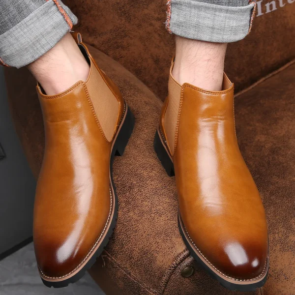 Stivali da moto scarpe in pelle stivali eleganti da uomo Coiffeur scarpe firmate stivaletti da uomo scarpe formali italiane abito taglie forti 4