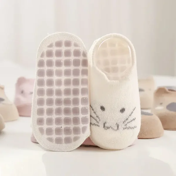 1 paio di calzini per pantofole per neonati, pannello per calzini per cartoni animati, per bambini, primavera estate, calzino da pavimento con suola sottile antiscivolo per bambini 5