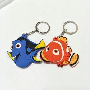 Portachiavi Disney Cartoon Cute Finding Nemo Dory Nemo Portachiavi a doppia faccia con ciondolo Accessori per borse alla moda Portachiavi per auto 1