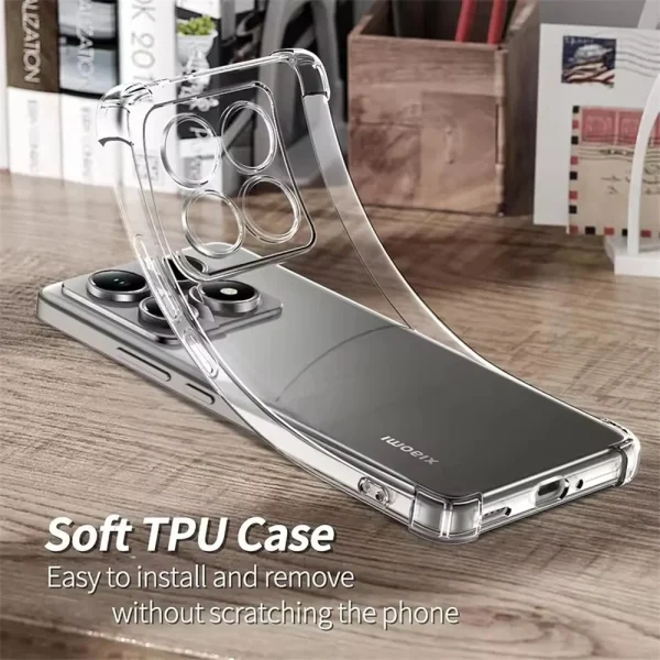 Custodia morbida in silicone antiurto trasparente per Xiaomi Mi 15 14T 14 13 12 12X 12S 13T 12T Pro Lite 5G Cover posteriore ultra sottile trasparente 3