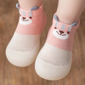 Suefunskry Scarpe da calzino per bambini Cartone animato per bambini Suola in gomma morbida Pantofola da pavimento per interni antiscivolo per scarpe da ginnastica per la prima camminata dei neonati 1