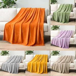 Coperta in flanella serie tinta unita, morbida e confortevole, coperta per divano, coperta per dormire sul letto, adatta per i viaggi all'aperto 1