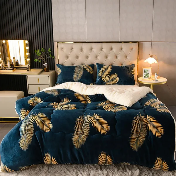 Nuova coperta calda invernale super spessa per letto Coperte ponderate in cashmere di agnello artificiale Trapunta morbida e confortevole 5