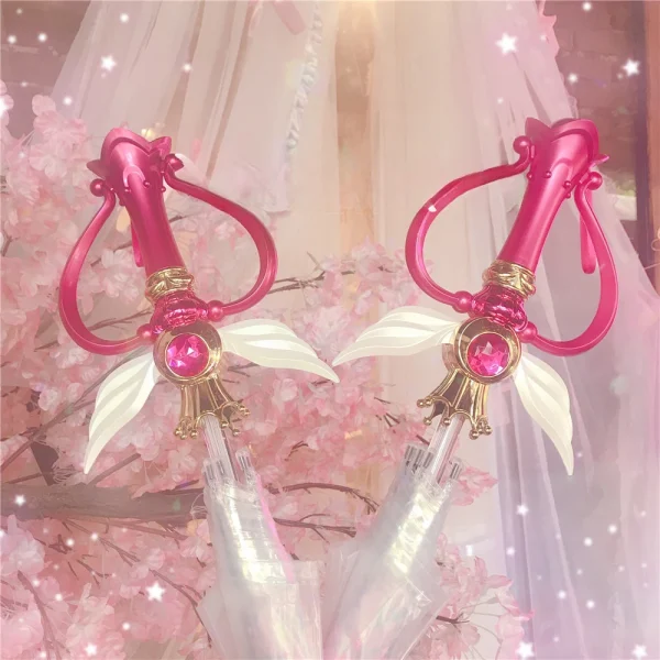 Torcia con manico per ombrello luminoso Torcia a tre colori che cambia pioggia Ombrello trasparente con manico lungo per donne Ragazze Regalo per bambini 3