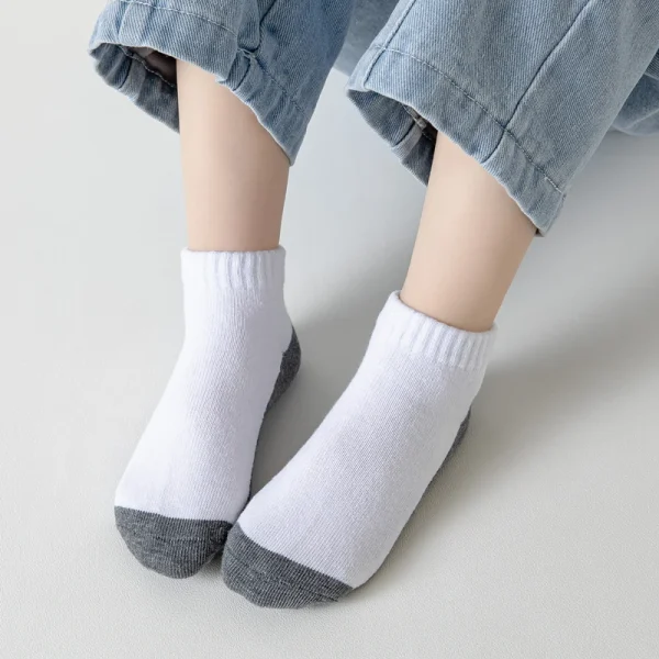 5 paia/lotto calzini estivi per bambini 100% cotone moda per bambini nero bianco grigio calzini per bambina calzini corti casual per 1-12 anni 5