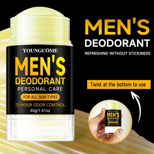 Bastone deodorante in legno di sandalo da uomo Anti sudorazione Mantenere l'asciugatura Fragranza duratura Rimuovi l'odore delle ascelle Ascelle Aggiorna le palette Aggiorna 3