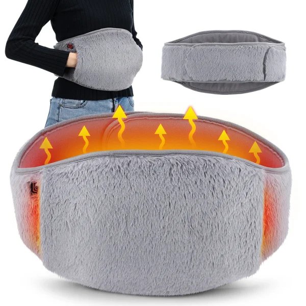 Cintura riscaldante elettrica USB Scaldamani 3 livelli Terapia riscaldata Cintura addominale Cintura riscaldante per utero mestruale Riscaldatore portatile 6