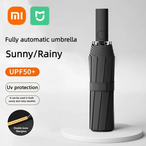 Xiaomi Mijia 16 Ombrello pieghevole per ossa Doppio osso completamente automatico SPF 50 Protezione UV Resistenza alla pioggia Vento forte all'aperto 2