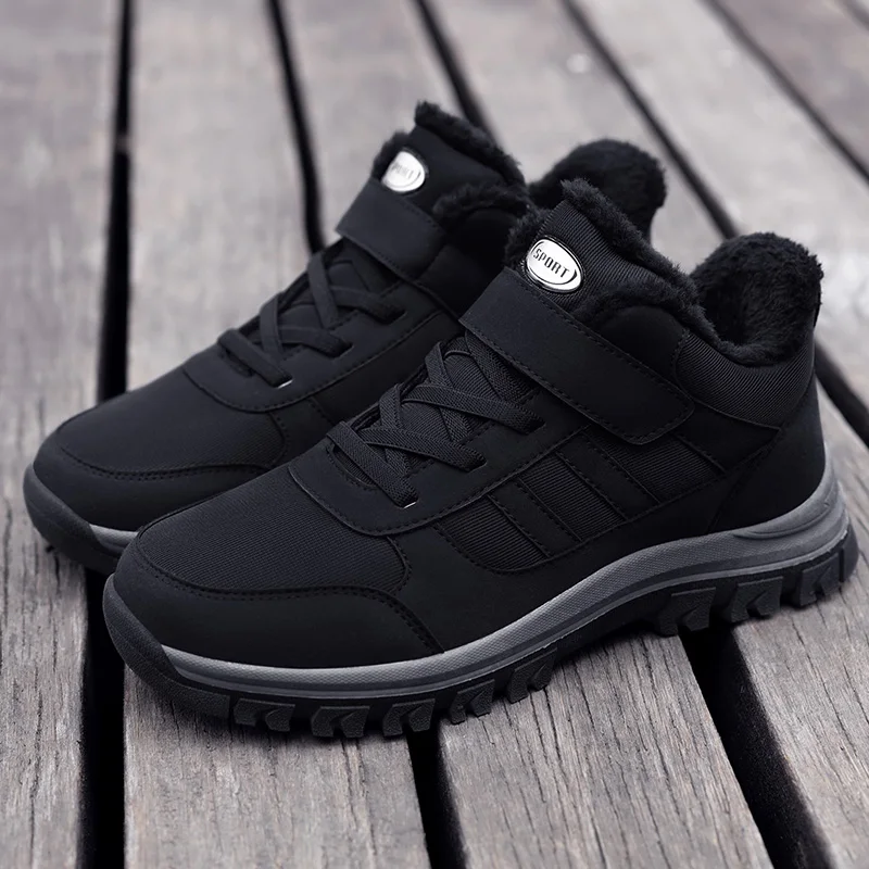 Stivali da neve da donna Caldi invernali Nuovo peluche Suola spessa Casual antiscivolo Comfort Scarpe da passeggio piatte per esterni unisex ammortizzanti 3