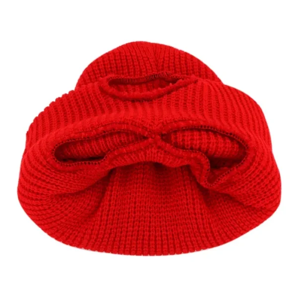 Cappelli in maglia integrale antivento per moto invernale Maschera da sci da uomo Passamontagna in lana calda ricamato Cappelli invernali Maschera da sci a 3 fori lavorata a maglia 6