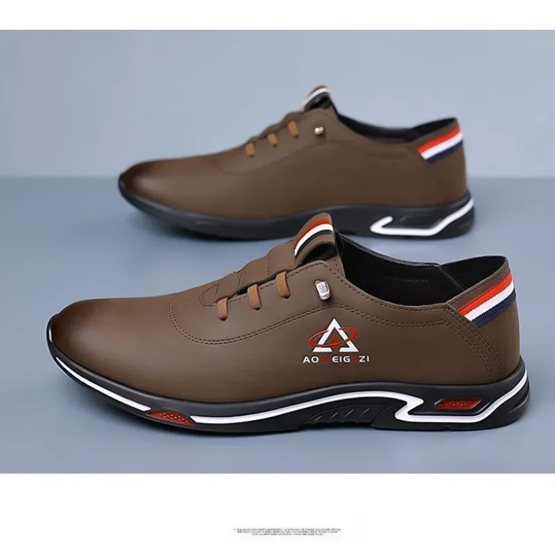 Scarpe da uomo Moda Scarpe casual da uomo con suola morbida Scarpe formali stile britannico Sneakers leggere con fondo stringato traspirante Taglia maschile 3
