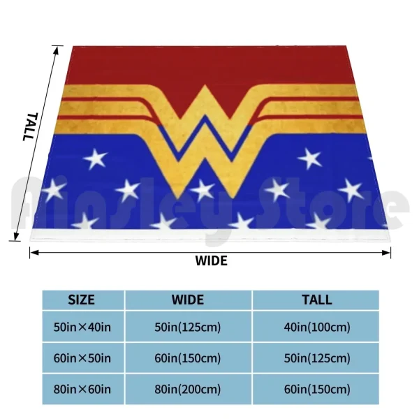 Golden Retro Wonder Womn Comic (Supereroe) Coperta Moda Personalizzata Meravigliosa Donna Ragazza Adolescente Bambini Bambino 2