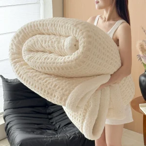 Autunno Inverno Spessore Caldo Coperta In Pile Doppio Strato di Lana D'agnello Artificiale Coperte per Divano o Letto Queen Doppio Piumino 1